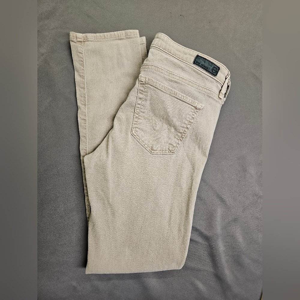 AG Goldschmied Womens Tan The Stevie Ankle slim straight leg jeans Size 28